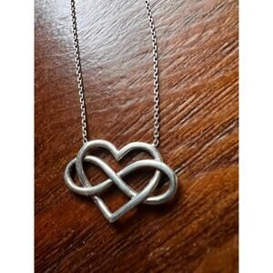 East2West 925 sterling silver heart infinity necklace womens 16"-20" minimalist